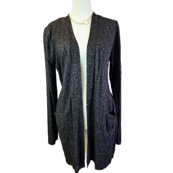 NWT Stylish Black Open Front Cardigan - Picture 1 of 5
